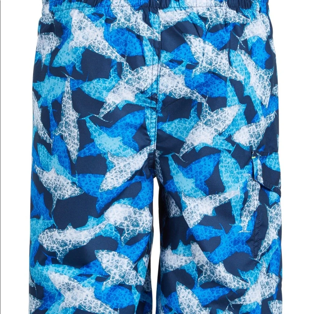 Laguna Big Boys Shark-Print Swim Trunks